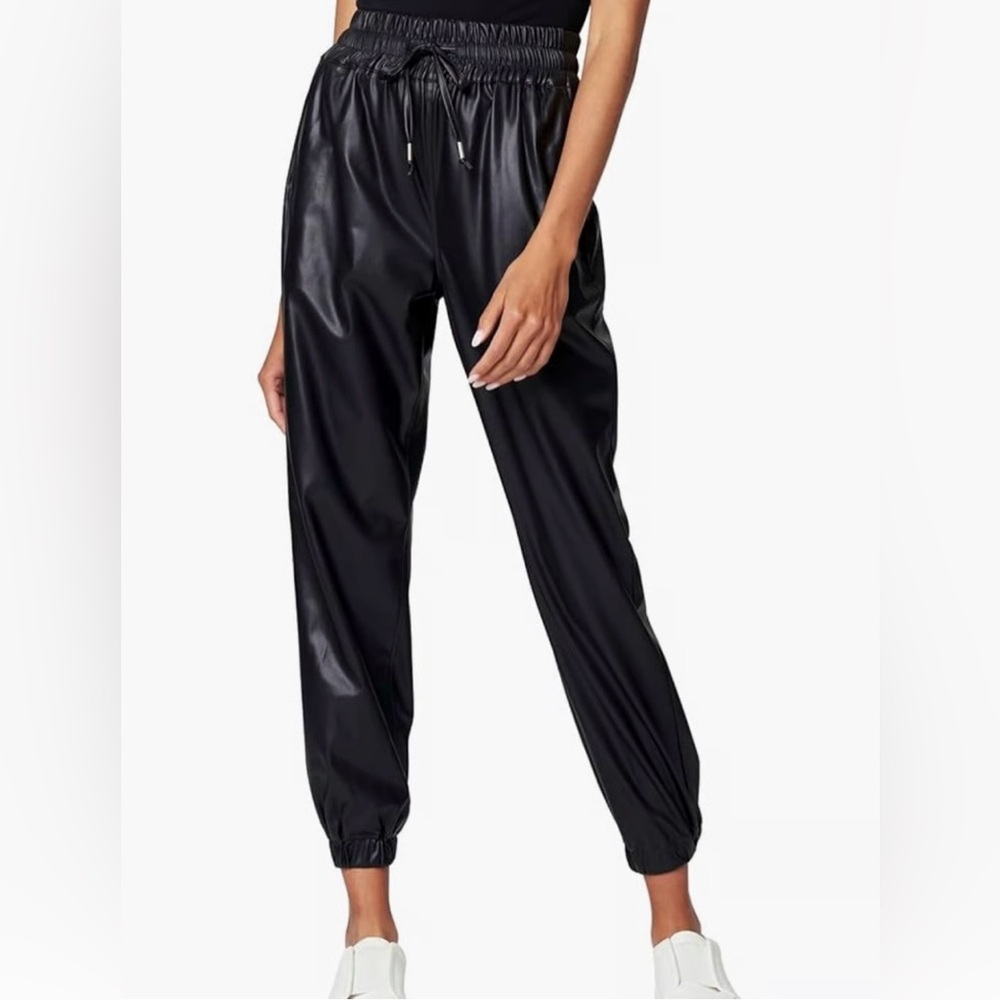Blank NYC Faux Leather Black Jogger Pants